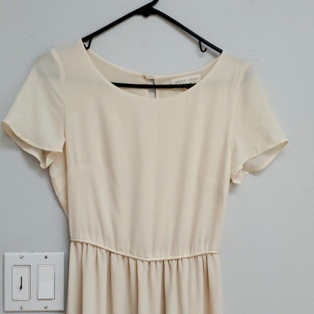 Paper Crown Shreveport cream bridesmaid dress